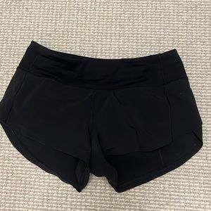 Black lululemon speed up shorts